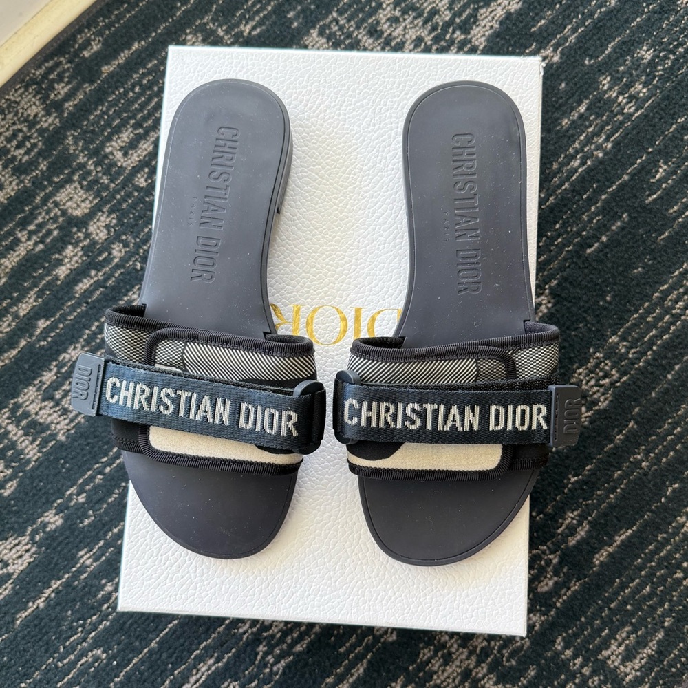 Christian Dior Stretch Camouflage Evolution slides color Deep Blue size 38